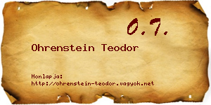 Ohrenstein Teodor névjegykártya